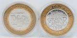 2 Limited Edition $10 Gaming Tokens, .999 Fine Silver (Plaza & Grand Casino)