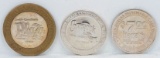 1 Limited Edition $10 Plaza Gaming Token, Comstock $7 Gaming Token Fine Silver &