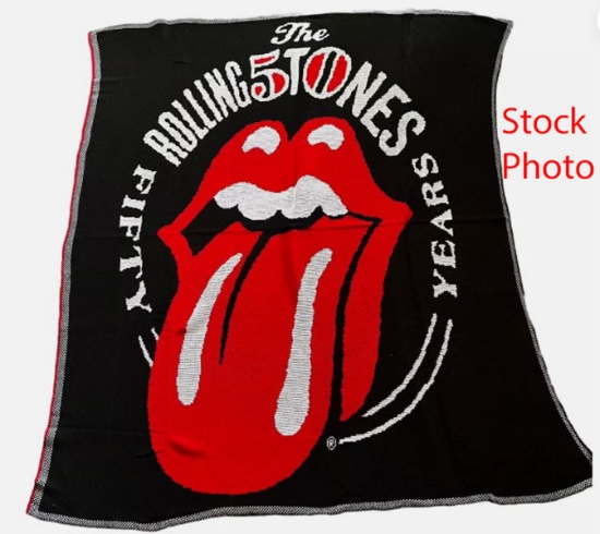 The Rolling Stones "50 Years" Throw Blanket -  52" x 64"