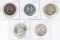 5 Franklin Half Dollars: 1954-D,1960,1960-D,1961,1962