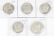 1964 & 4-1964-D Kennedy Half Dollars