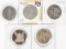5 Walking Liberty Half Dollars: 1943,1943-D,1943-S,2-1945