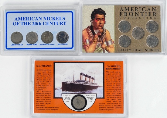 Nickels  20th Century, Frontier Liberty Nickel Set & 1912 V Nickel (S.S. Titanic)