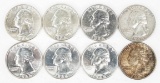 8-1964 Washington 90% Silver Quarters, Various Mints