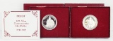 2 George Washington Proof 90% Silver Commemorative Half Dollars