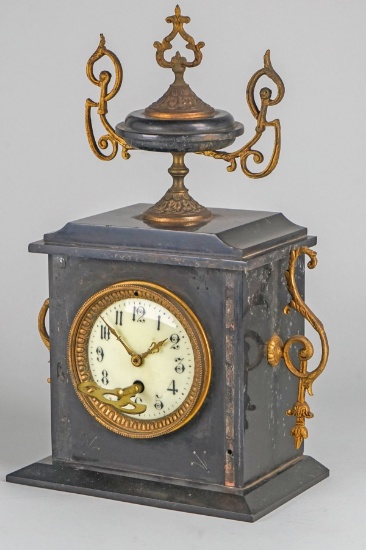 Antique Slate Mantel Clock - Missing Pendulum