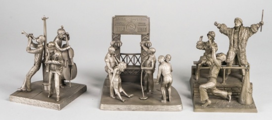 3 Franklin Mint Limited Edition Pewter Sculptures