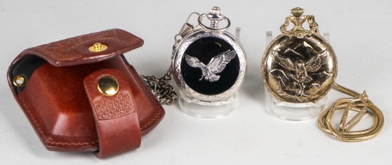 Remington & Eagle Themed Quartz Pocket Watches