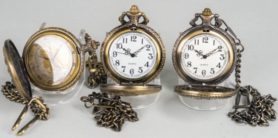 3 Quartz Pocket Watches