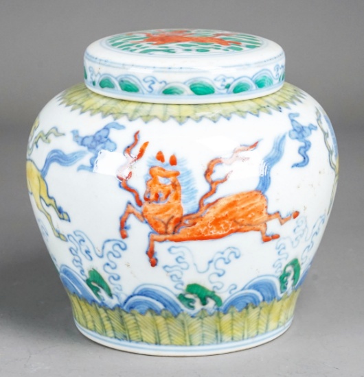 Chinese Doucai Covered Jar