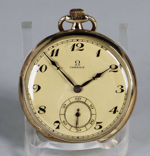 14k Gold Omega Pocket Watch, Swiss