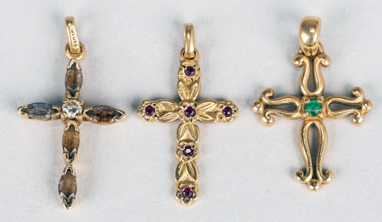 14k Gold Cross Pendants