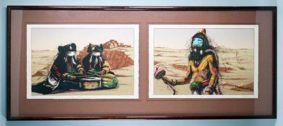 Southwest " Niman" Kachinas Lithographs - Framed
