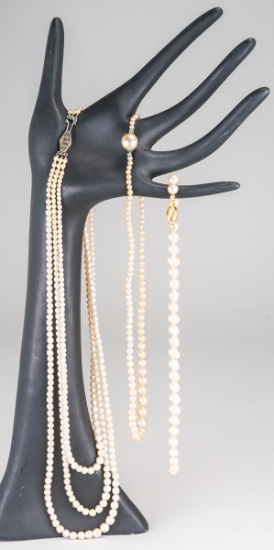 3 Vintage Pearl Necklaces