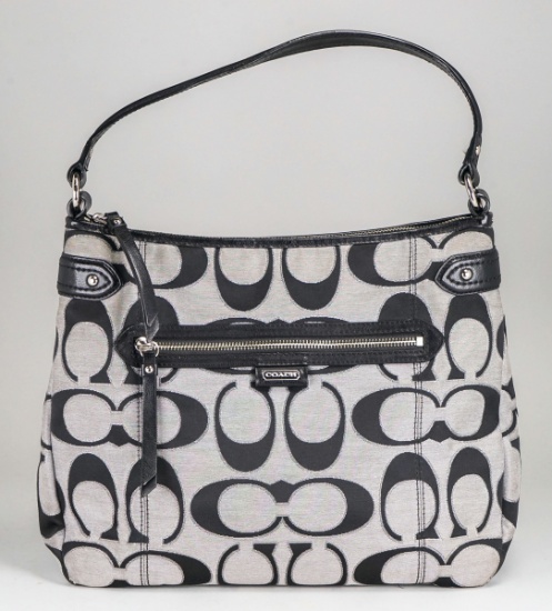 Coach Gray & Black Handbag/Purse