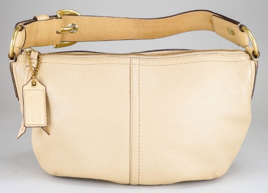 Coach Soho Beige Pebble Leather Handbag/Purse