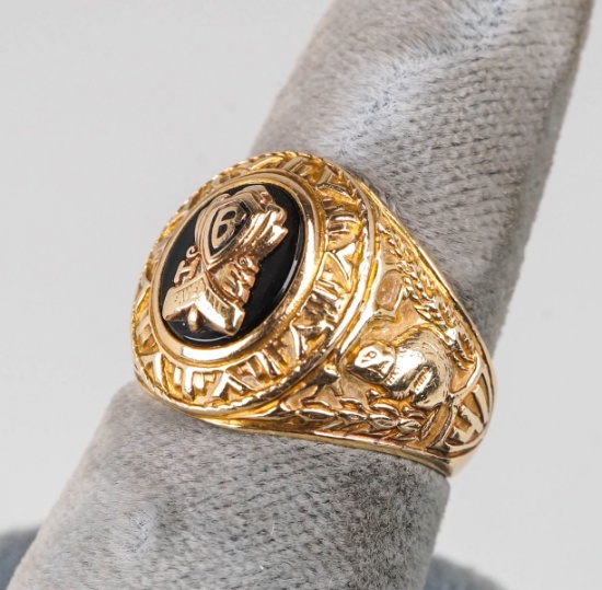 10K "Robbins" Yellow Gold Class Ring, Sz 7, 5.9 Grams