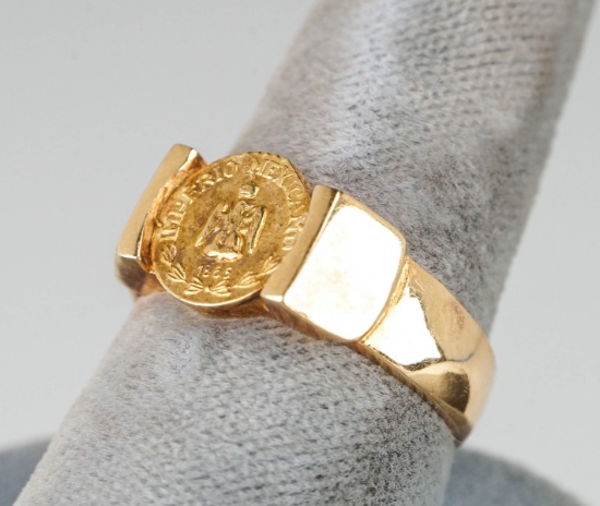14K & 22K Gold Dos Pasos Ring, Sz 8, 6.2 Grams