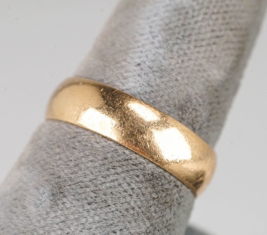 14K Yellow Gold Wedding Band, Sz 7.25, 3.6 Grams