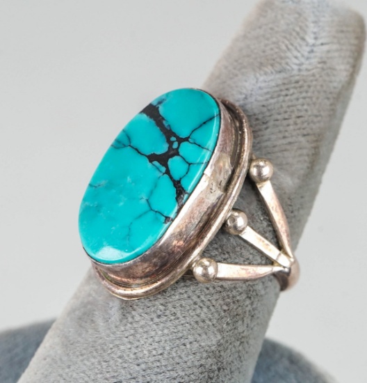 Sterling  SW Style Turquoise Ring, Sz. 7