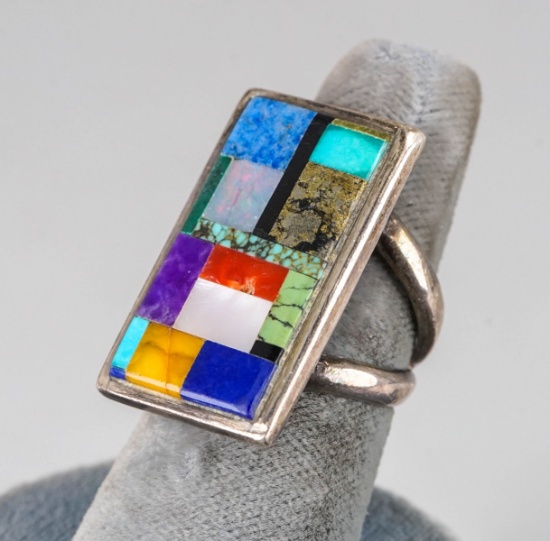 Sterling SW Style Multi-Stone Ring, Sz. 6