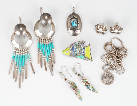 Sterling (925) Silver Earrings Pendants & Necklace
