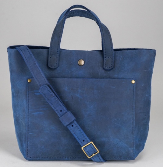 Blue Portland Leather Goods Handbag/Crossbody Purse