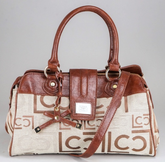 Liz Claiborne Tan & Brown Handbag/Crossbody Purse
