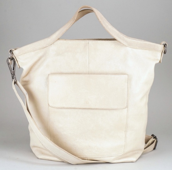 Latico Crème Colored Leather Handbag/Crossbody Purse