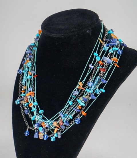Multi-Strand Turquoise & Bead Necklace
