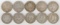 10 Silver Elizabeth 25 Cent Coins