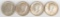 3-1964-P & 1 1964-D Kennedy Silver Half Dollars