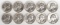 10 - 1964-D Washington Silver Quarters