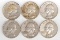 6 Washington Silver Quarters (1953S,1955P,2-1955D,1958D,1959D)