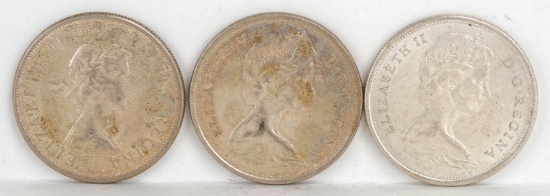 1964, 1965 & 1966 Elizabeth 50 Cent Silver Coins