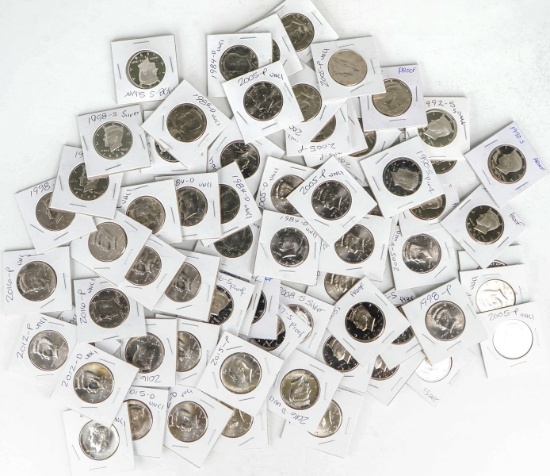 60 +/- Kennedy Half Dollars; Various Dates/Mints