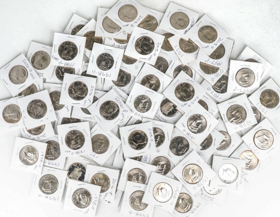 72 +/- Kennedy Half Dollars; Various Dates/Mints