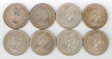 8 Silver Elizabeth 25 Cent Coins