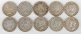 10 Silver Elizabeth 25 Cent Coins