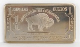Buffalo Bullion Bar, 1 Troy Ounce .999 Fine German Silver Bar