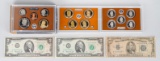 2011 Proof Set, 1934B $5 Star Silver Certificate, 2 $2 Fed Reserve Notes