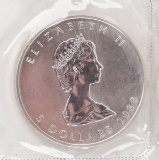 1988 Elizabeth II $5 Canada Dollar, 1 oz. .999 Fine Silver Coin
