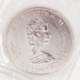 1988 Elizabeth II $5 Canada Dollar, 1 oz. .999 Fine Silver Coin
