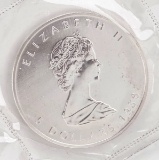 1988 Elizabeth II $5 Canada Dollar, 1 oz. .999 Fine Silver Coin