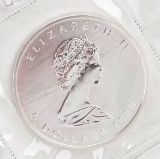 1988 Elizabeth II $5 Canada Dollar, 1 oz. .999 Fine Silver Coin