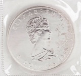 1988 Elizabeth II $5 Canada Dollar, 1 oz. .999 Fine Silver Coin