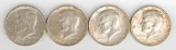 3-1964-P & 1 1964-D Kennedy Silver Half Dollars
