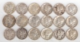 18 Mercury Silver Dimes, Various Dates/Mints