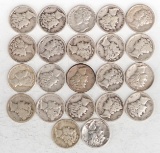 22 Mercury Silver Dimes, Various Dates/Mints