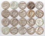 20 Mercury Silver Dimes, Various Dates/Mints